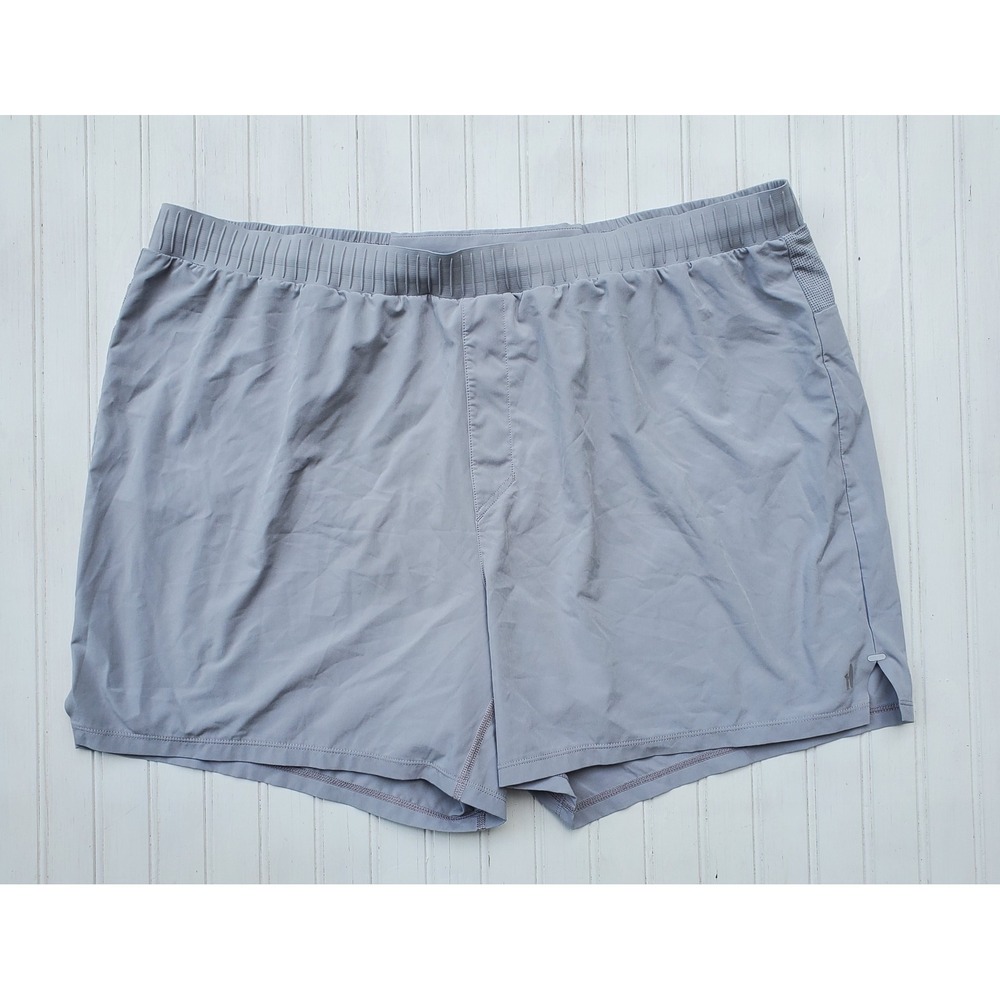 Johnnie-O Performance Mens XL Gray Blue Athletic Gym Shorts 5 Inch Inseam